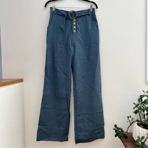 Women’s wide, retro blue pants - Anthropologie